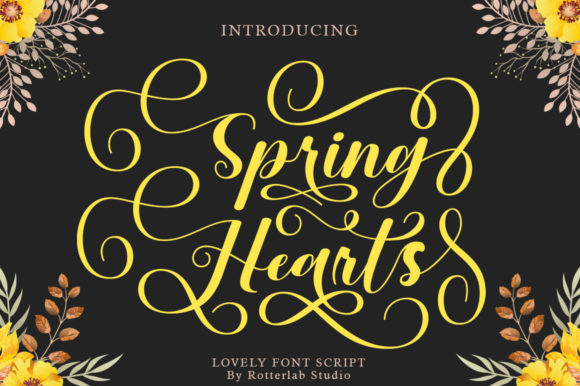 Spring Hearts Font for Spring-Themed Web Design