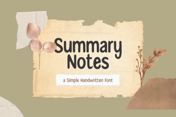 Summary Notes: A Handwritten Font for Editorial Elegance